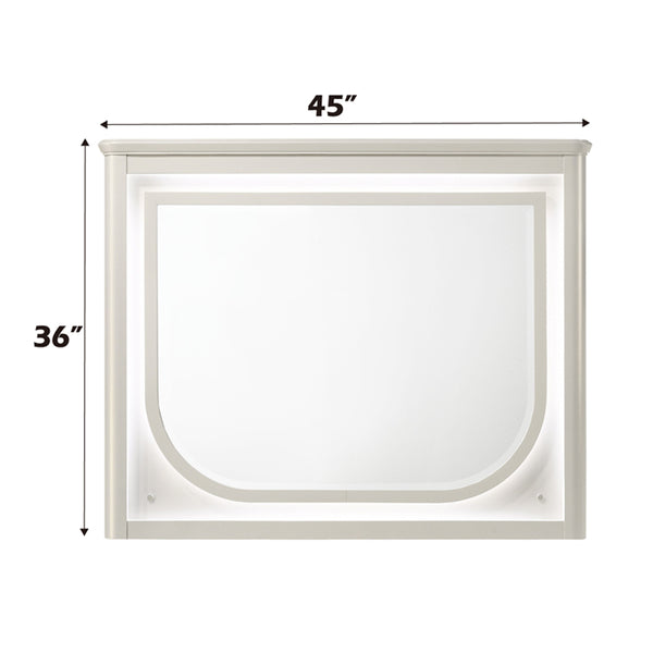 ACME Laveda Pearl White Mirror with LED Model BD03794