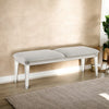 ACME Laveda Light Gray Boucle & Pearl White Bench Model BD03797