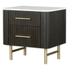 ACME Clayten Engineering Marble Top & Espresso Nightstand with Marble Top Model BD04093