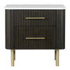 ACME Clayten Engineering Marble Top & Espresso Nightstand with Marble Top Model BD04093
