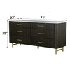 ACME Clayten Engineering Marble Top & Espresso Dresser with Marble Top Model BD04095