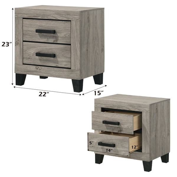 ACME Mari Light Gray Nightstand Model BD04143