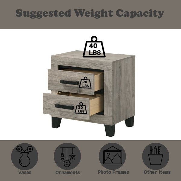 ACME Mari Light Gray Nightstand Model BD04143