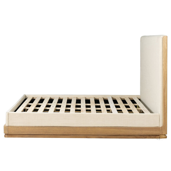 ACME Zoey Beige Fabric & Oak Queen Bed Model BD04852Q