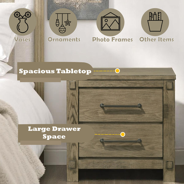 ACME Colton Antique White Oak Nightstand Model BD05293