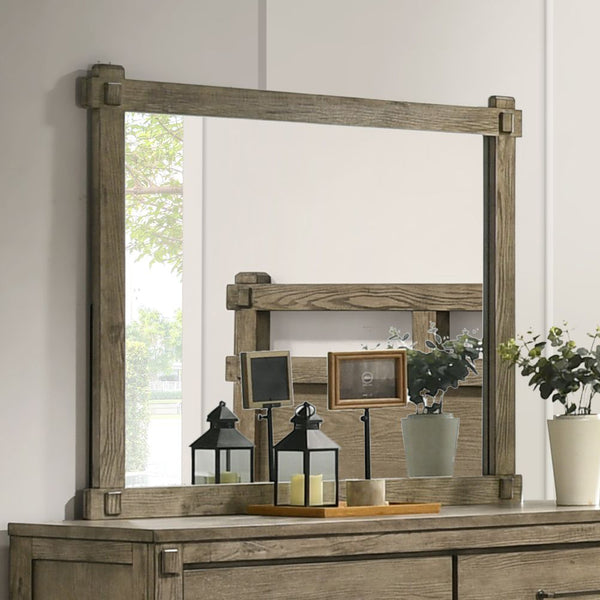 ACME Colton Antique White Oak Mirror Model BD05294