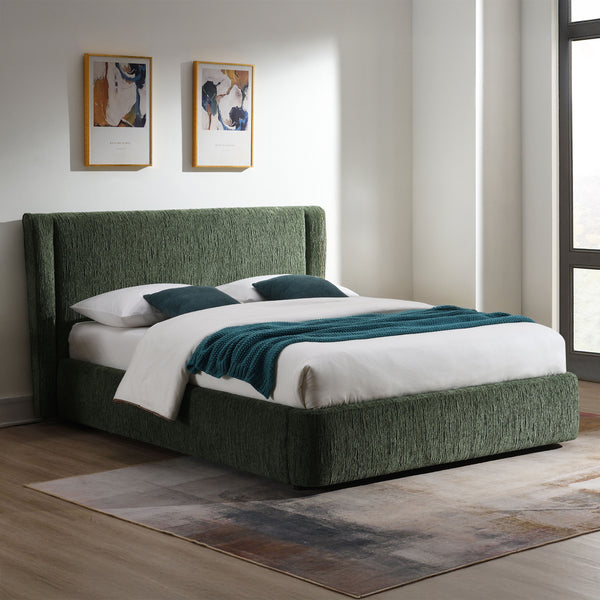 ACME Cheryl Dark Green Chenille Queen Bed Model BD05452Q
