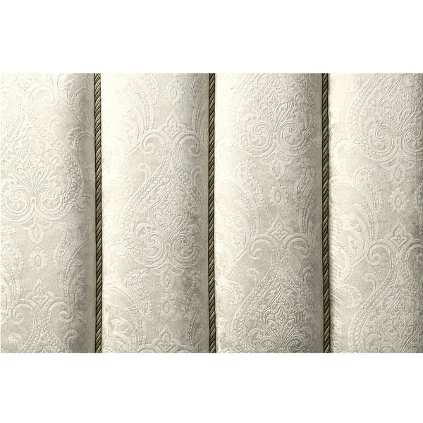 ACME Desiderius Beige Fabric Antique Gold & Hand Paint Brown Eastern King Bed Model BD20001EK