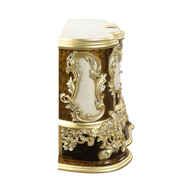 ACME Desiderius Antique Gold & Hand Paint Brown Dresser Model BD20005