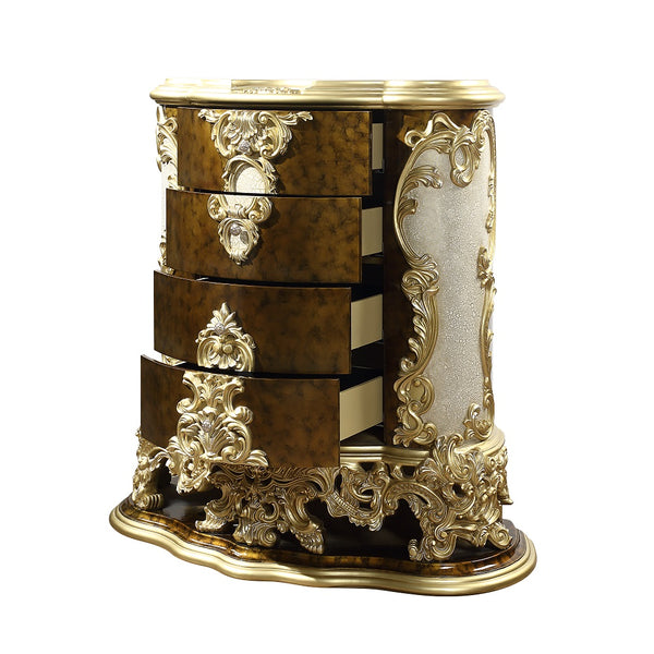 ACME Desiderius Antique Gold & Hand Paint Brown Chest Model BD20006