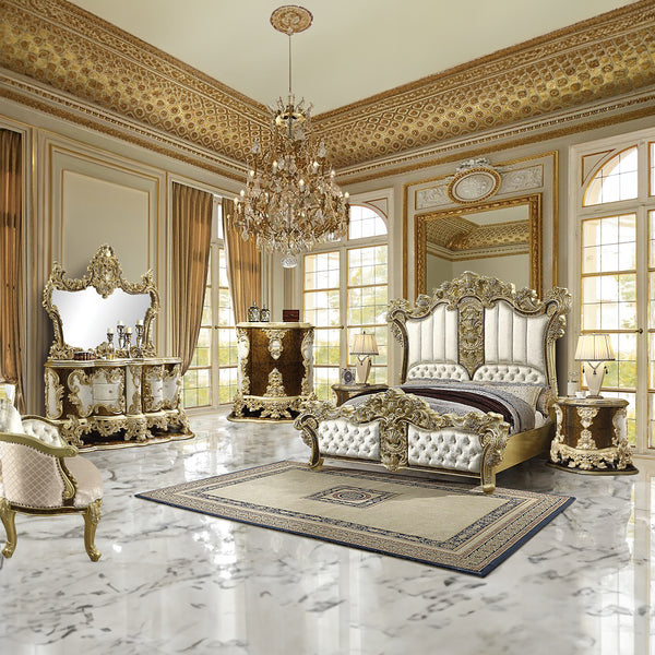 ACME Desiderius Antique Gold & Hand Paint Brown Chest Model BD20006