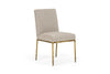 Modrest Beasley Modern Beige Linen & Brass Dining Chair Model VGMY-3756-BGE