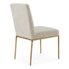 Beasley Modern Off-White Linen + Brass Dining Chair