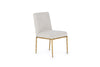 Modrest Beasley Modern Off White Linen & Brass Dining Chair Model VGMY-3756-WHT