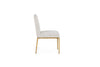 Modrest Beasley Modern Off White Linen & Brass Dining Chair Model VGMY-3756-WHT