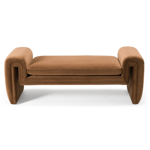 Divani Casa Bentley Modern Brown Velvet Bench Model VGAH-AG146-OT-BRN