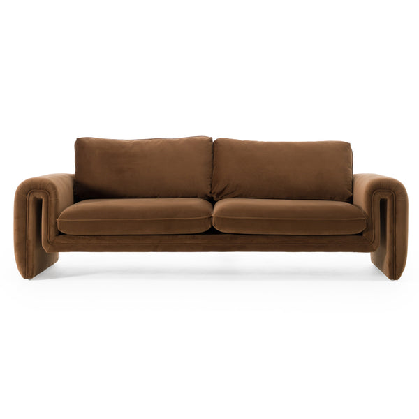 Divani Casa Bentley Modern Brown Velvet Sofa Model VGAH-AG146-3-BRN