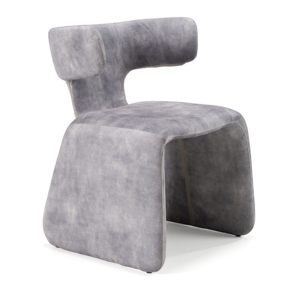 Bergman Modern Grey-Blue Velvet Dining Chair