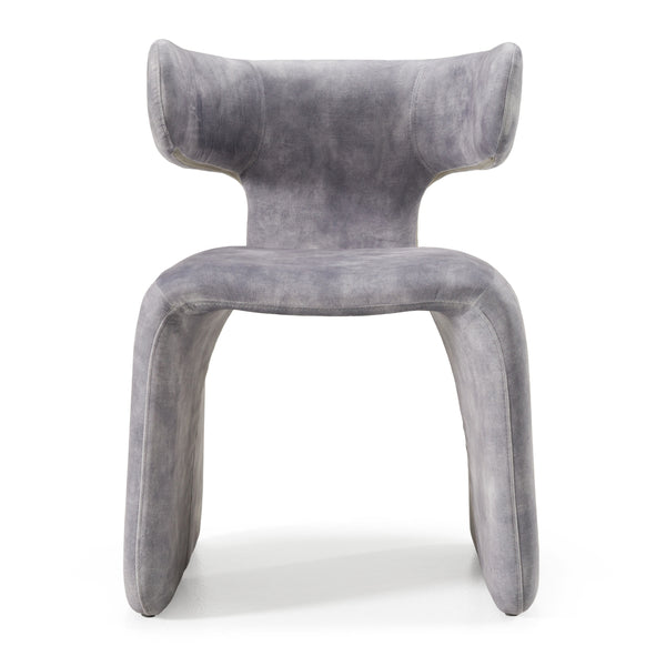 Bergman Modern Grey-Blue Velvet Dining Chair