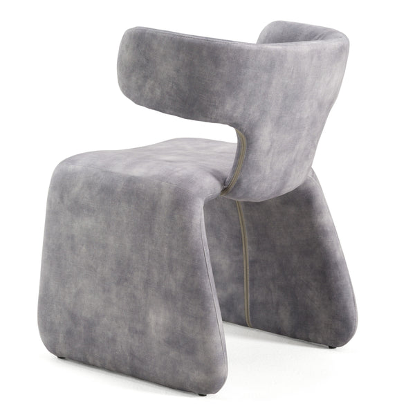 Bergman Modern Grey-Blue Velvet Dining Chair