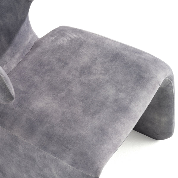 Bergman Modern Grey-Blue Velvet Dining Chair