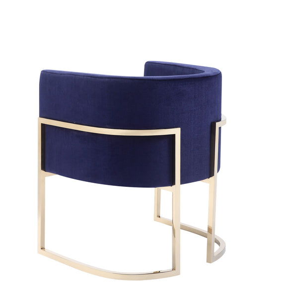 Modrest Betsy Modern Navy Blue Velvet & Gold Kids Chair Model VGZAS011-NVY-KDS-BLU-CH