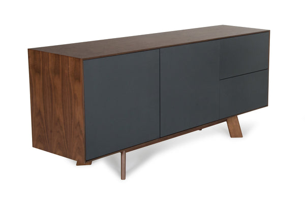 Modrest Weylyn Mid Century Charcoal Grey & Walnut Buffet Model VGMABH-374