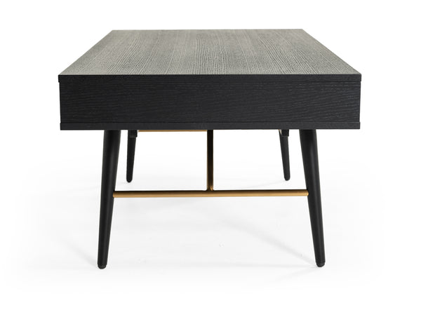 Modrest Billy Modern Black Oak & Gold Coffee Table Model VGDWJ5705