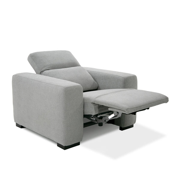 Divani Casa Bode Modern Grey Fabric Recliner Chair Model VGMB-R211-P1-CHR-M31