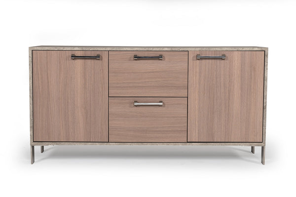 Nova Domus Boston Modern Brown Oak & Faux Concrete Office File Cabinet Model VGANBOSTON-FC
