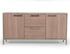 Boston Modern Brown Oak & Faux Concrete Office File Cabinet