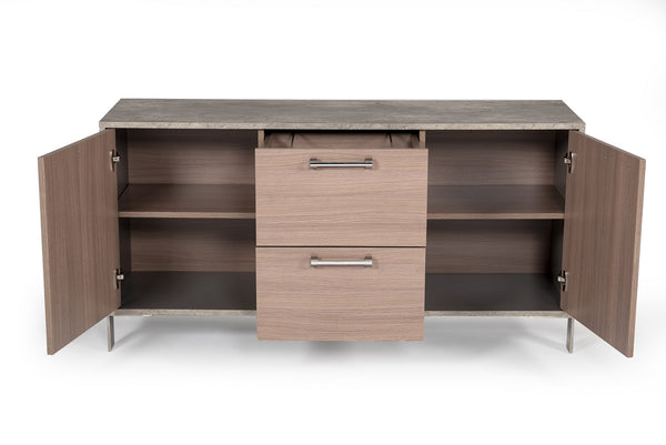 Nova Domus Boston Modern Brown Oak & Faux Concrete Office File Cabinet Model VGANBOSTON-FC