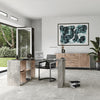 Boston Modern Glass & Faux Concrete Reversible Desk