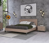 Eastern King Nova Domus Boston Modern Brown Oak & Brushed Stainless Steel Bed
