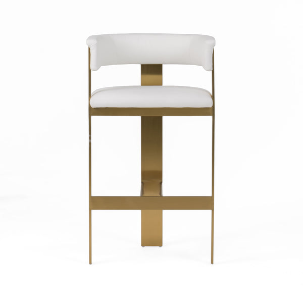 Modrest Boswell Modern White & Matte Gold Barstool Model VGRH-RHS-BS-158-WHTGLD