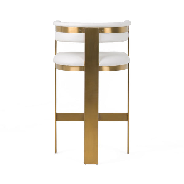 Modrest Boswell Modern White & Matte Gold Barstool Model VGRH-RHS-BS-158-WHTGLD
