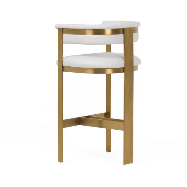 Modrest Boswell Modern White & Matte Gold Barstool Model VGRH-RHS-BS-158-WHTGLD