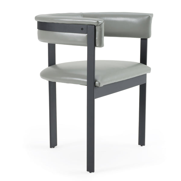 Boswell Modern Grey Faux Leather + Black Dining Chair