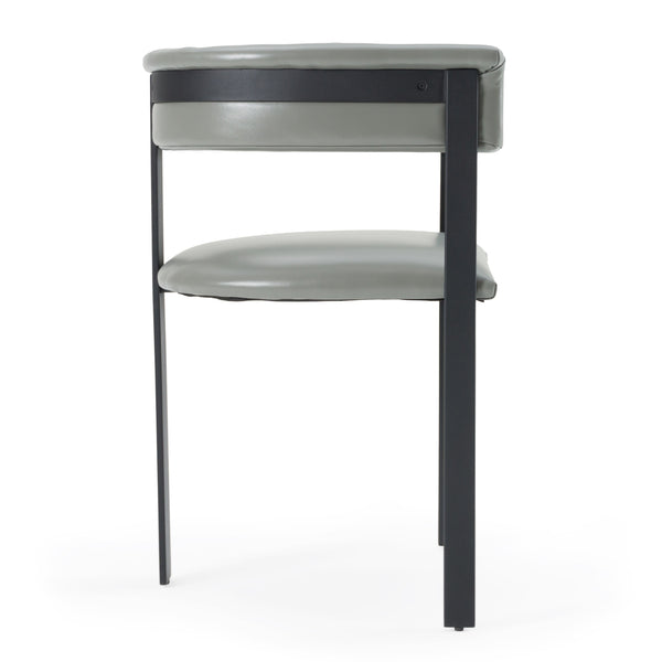 Boswell Modern Grey Faux Leather + Black Dining Chair