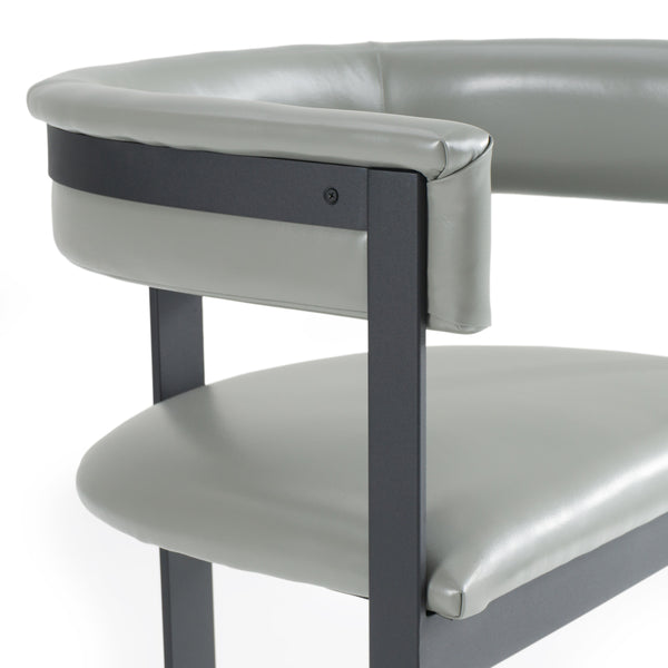 Boswell Modern Grey Faux Leather + Black Dining Chair
