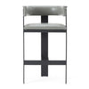 Modrest Boswell Modern Grey Faux Leather & Black Barstool Model VGRH-RHS-BS-158-GRYBLK