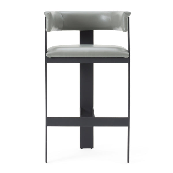 Modrest Boswell Modern Grey Faux Leather & Black Barstool Model VGRH-RHS-BS-158-GRYBLK