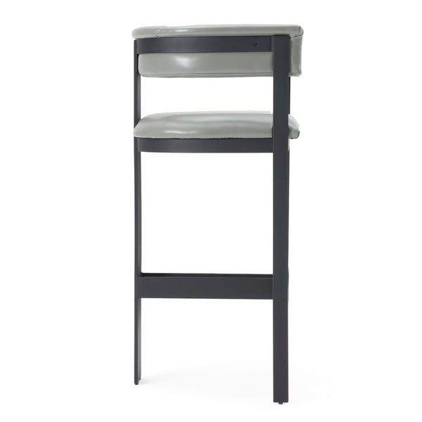 Modrest Boswell Modern Grey Faux Leather & Black Barstool Model VGRH-RHS-BS-158-GRYBLK