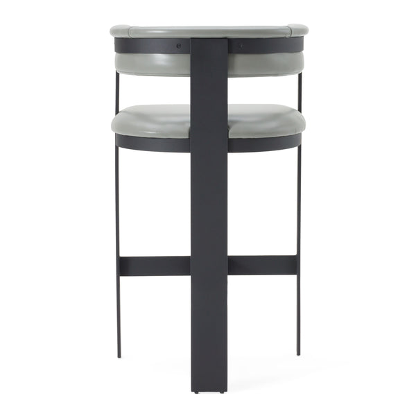 Modrest Boswell Modern Grey Faux Leather & Black Barstool Model VGRH-RHS-BS-158-GRYBLK