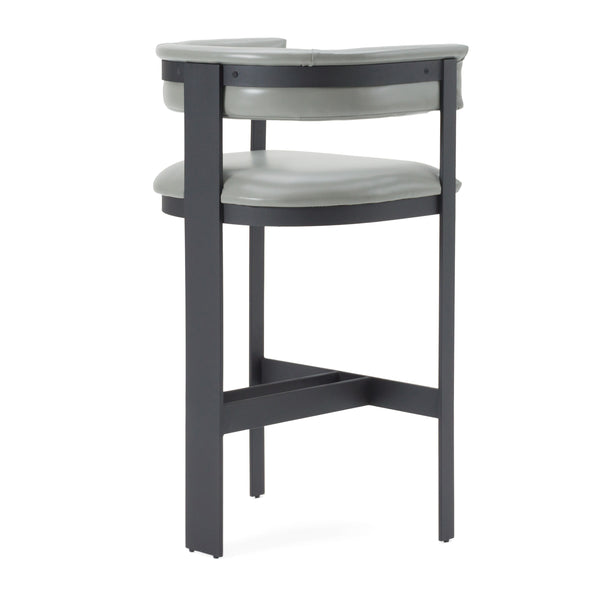 Modrest Boswell Modern Grey Faux Leather & Black Barstool Model VGRH-RHS-BS-158-GRYBLK