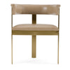 Boswell Modern Brown Faux Leather + Gold Dining Chair