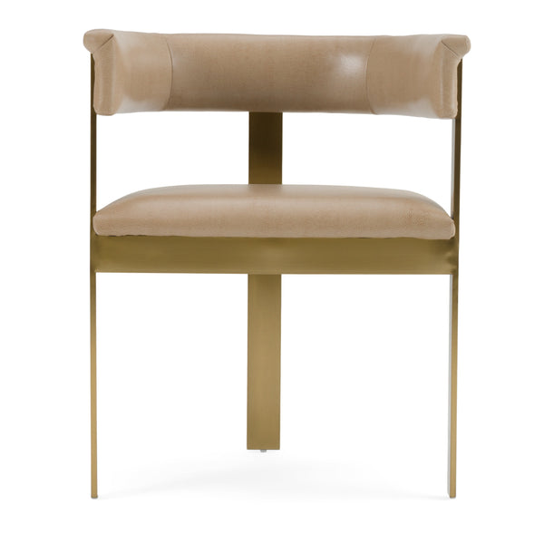 Modrest Boswell Modern Brown Faux Leather & Gold Dining Chair Model VGRH-RHS-DC-158-BRNGLD