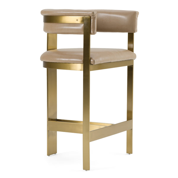 Modrest Boswell Modern Brown Faux Leather & Gold Counter Chair Model VGRH-RHS-CS-158-BRNGLD