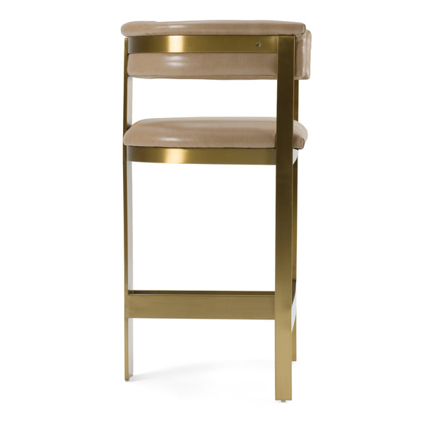 Modrest Boswell Modern Brown Faux Leather & Gold Counter Chair Model VGRH-RHS-CS-158-BRNGLD