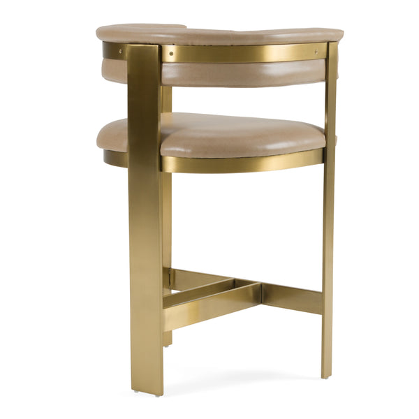 Modrest Boswell Modern Brown Faux Leather & Gold Counter Chair Model VGRH-RHS-CS-158-BRNGLD